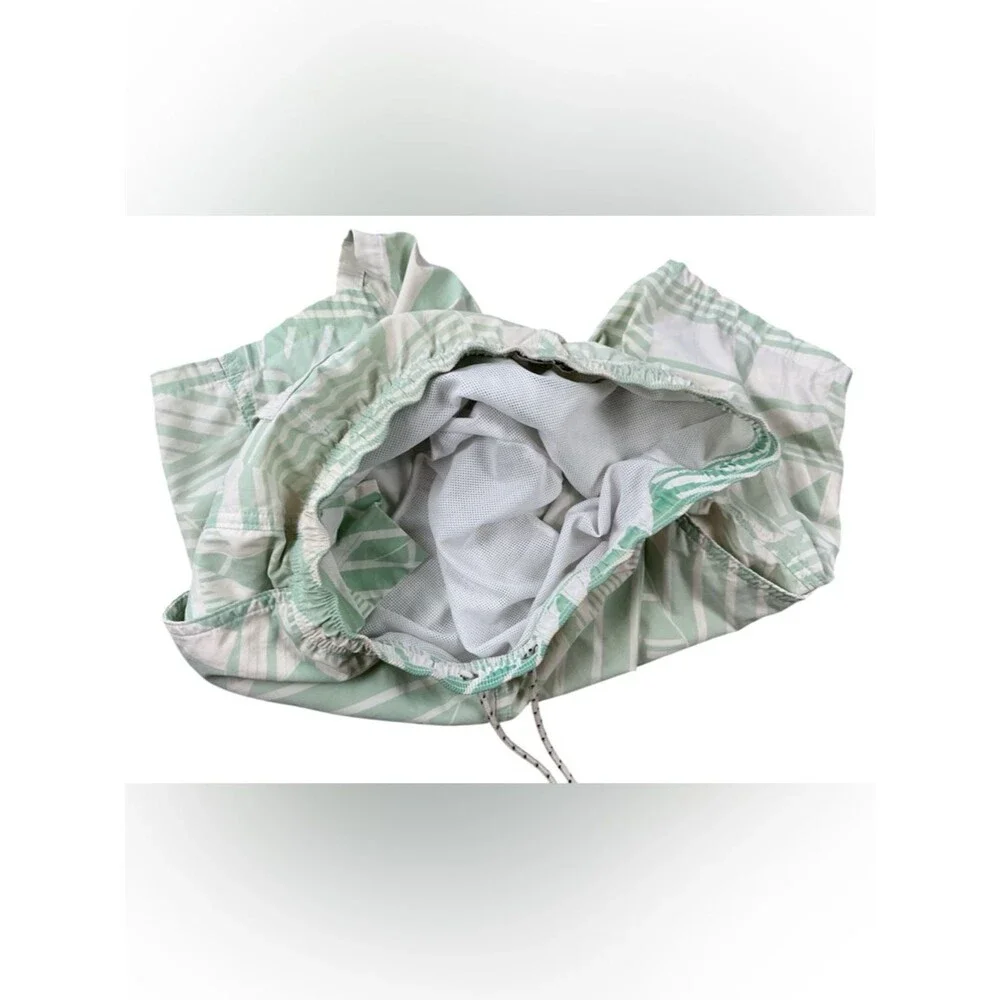 J.Crew Mint Green Geometric Swim Trunks Men’s Size Small